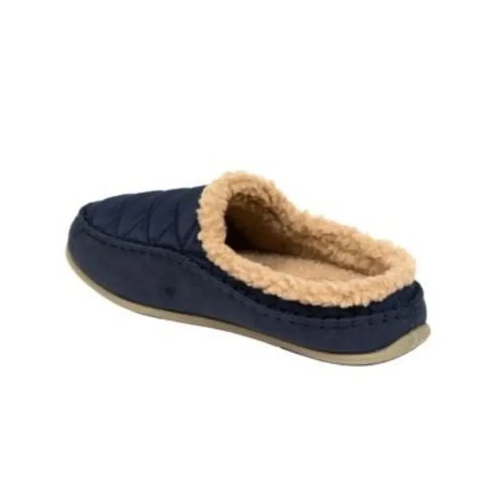 DEER STAGS Mens Navy Quilted Comfort Alma Round Toe Slip On Slippers Shoes 7 M - Picture 1 of 4